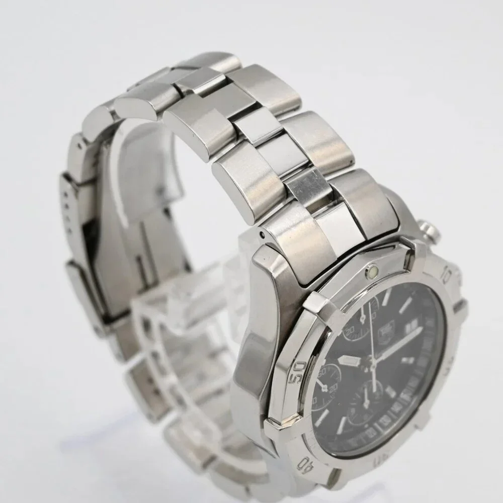 TAG HEUER Aquaracer Date Watch 41mm CN2111 Chronograph AT Black Dial SS 58LC594